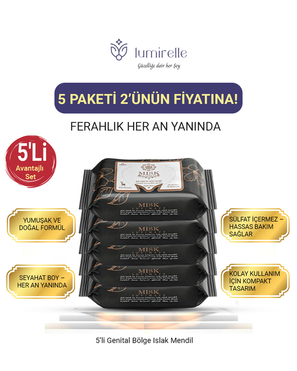 5-Pack Intimate Wet Wipes Set (5x20)