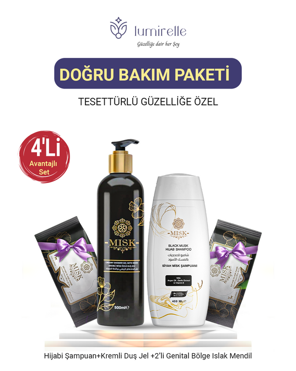 Hijab Shampoo + shower Gel + 2 intimate Wipes